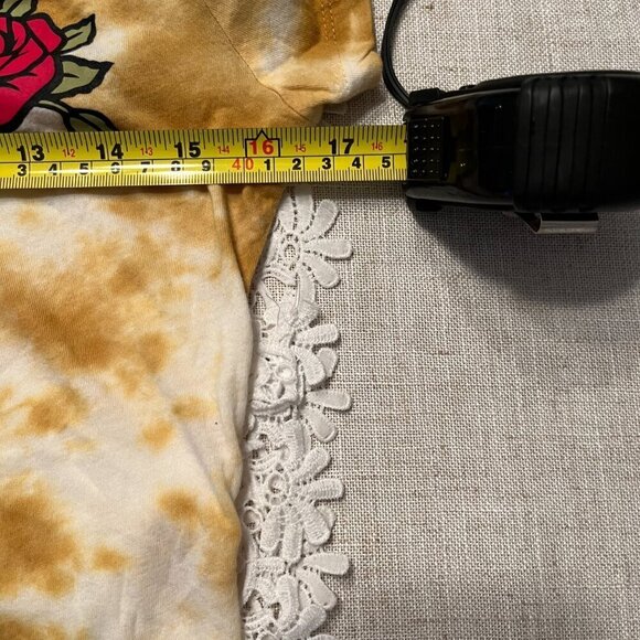 AEROPOSTALE Baby Tee Rose Duo Tie-Dye Graphic  Cotton Blend  T-Shirt - Picture 5 of 7